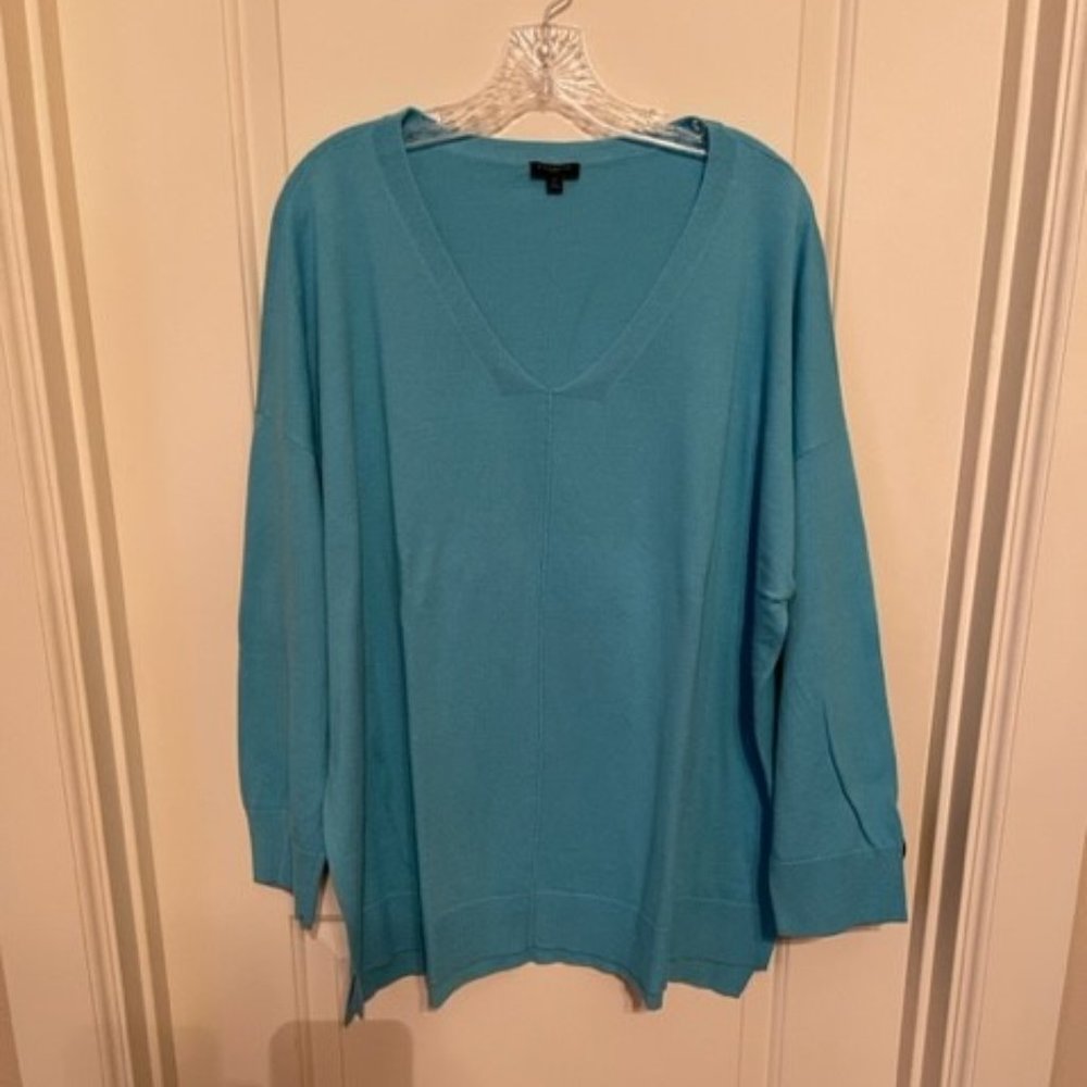 Talbots Tunic Sweater, Aqua, 3X